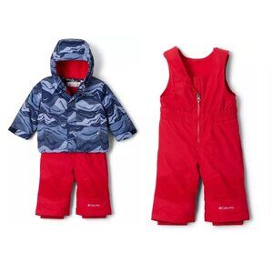 Columbia Baby Toddler Snowsuit Bib Pants Jacket 6-12 Months Red Buga Omni Heat